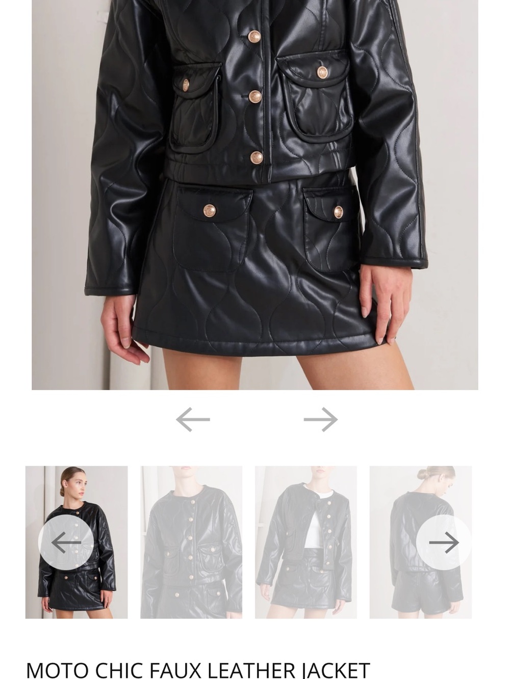 NWT Arctic Muse Quilted Vegan Leather
Jacket and Skort set, Brand New! - Picture 7 of 9